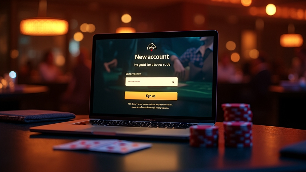 Casino registration screen highlighting a no-deposit promo code field